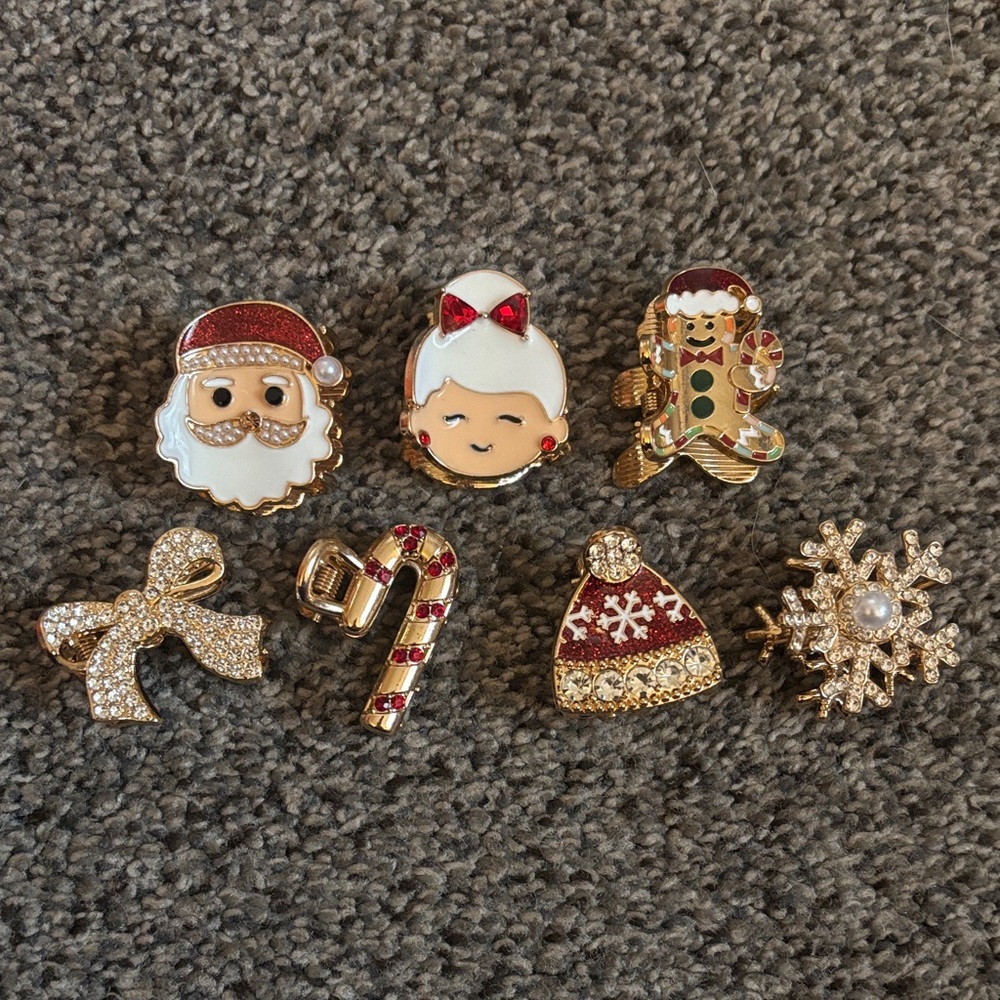 Festive Holiday Mini Hair Clips